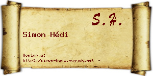 Simon Hédi névjegykártya